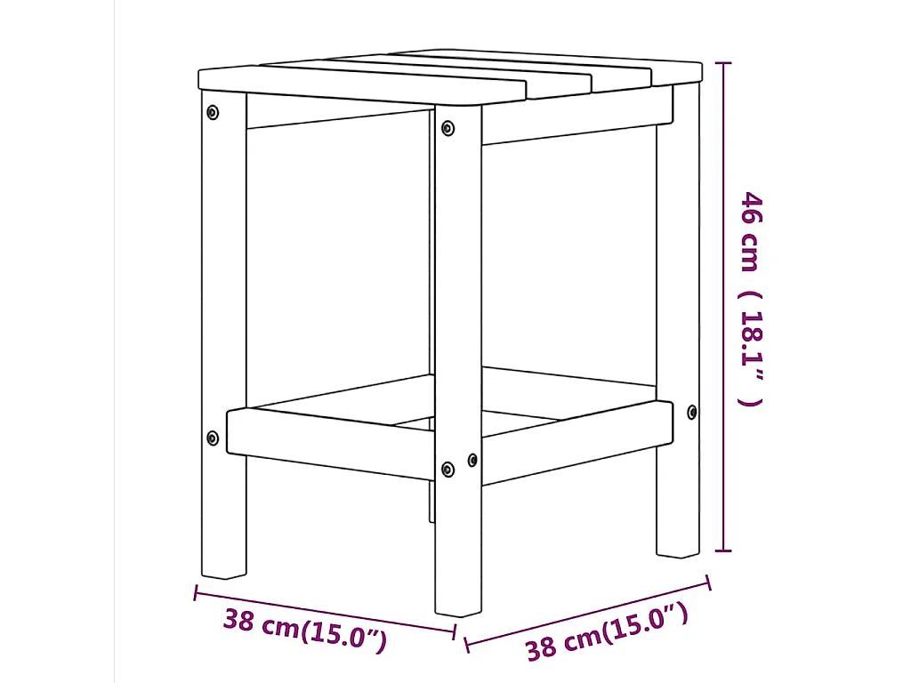 Table de jardin Adirondack Blanc 38x38x46 cm PEHD