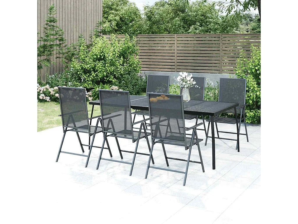 Gartentisch Anthrazit 200x100x72 cm Stahlgitter