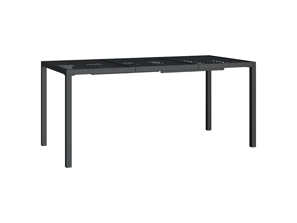 Mesa de jardín de acero gris antracita 165x80x72 cm