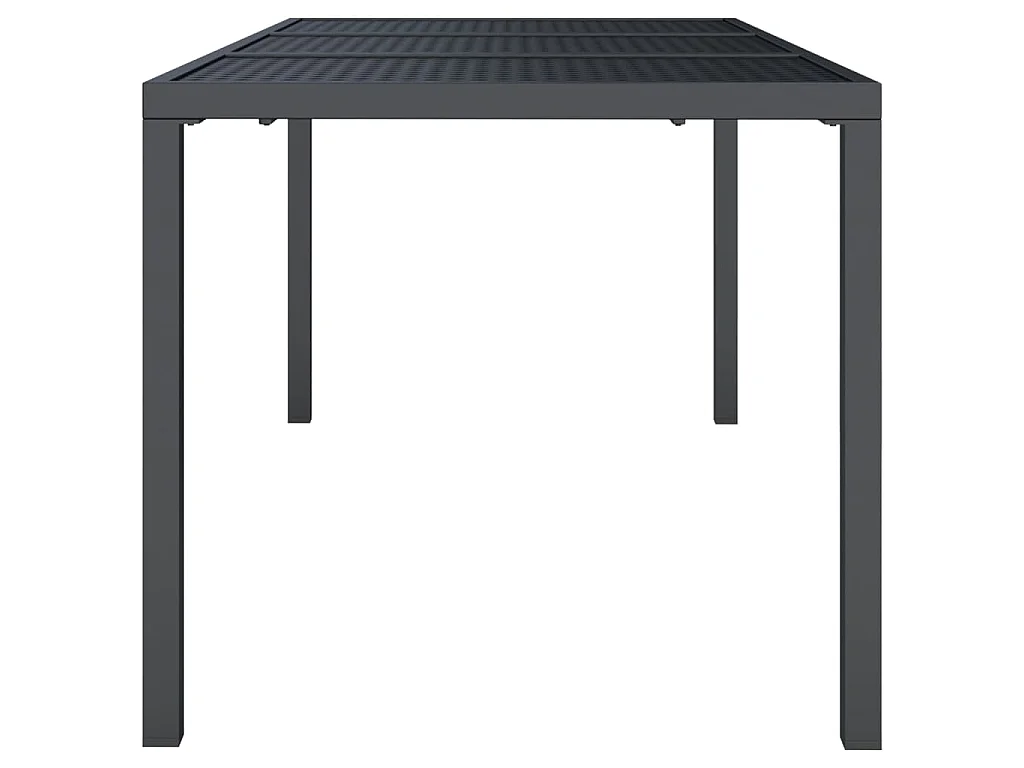 Mesa de jardín de acero gris antracita 165x80x72 cm