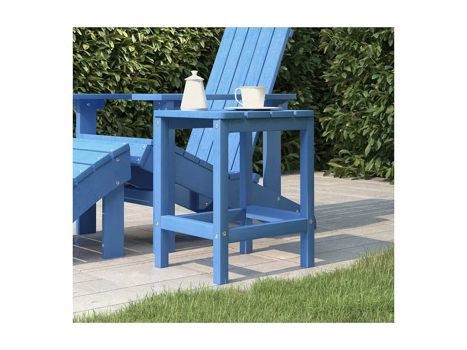 Tuintafel Adirondack 38x38x46 cm HDPE aquablauw