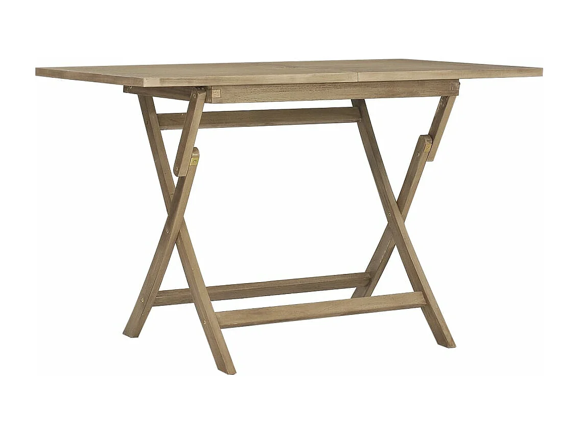 Table de jardin pliante gris 120x70x75 cm bois de teck solide
