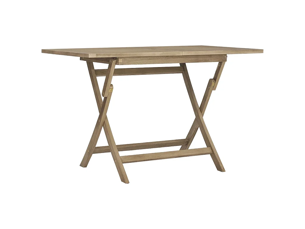 Table de jardin pliante gris 120x70x75 cm bois de teck solide