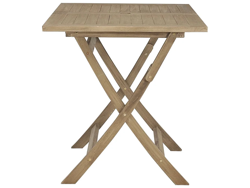 Table de jardin pliante gris 120x70x75 cm bois de teck solide