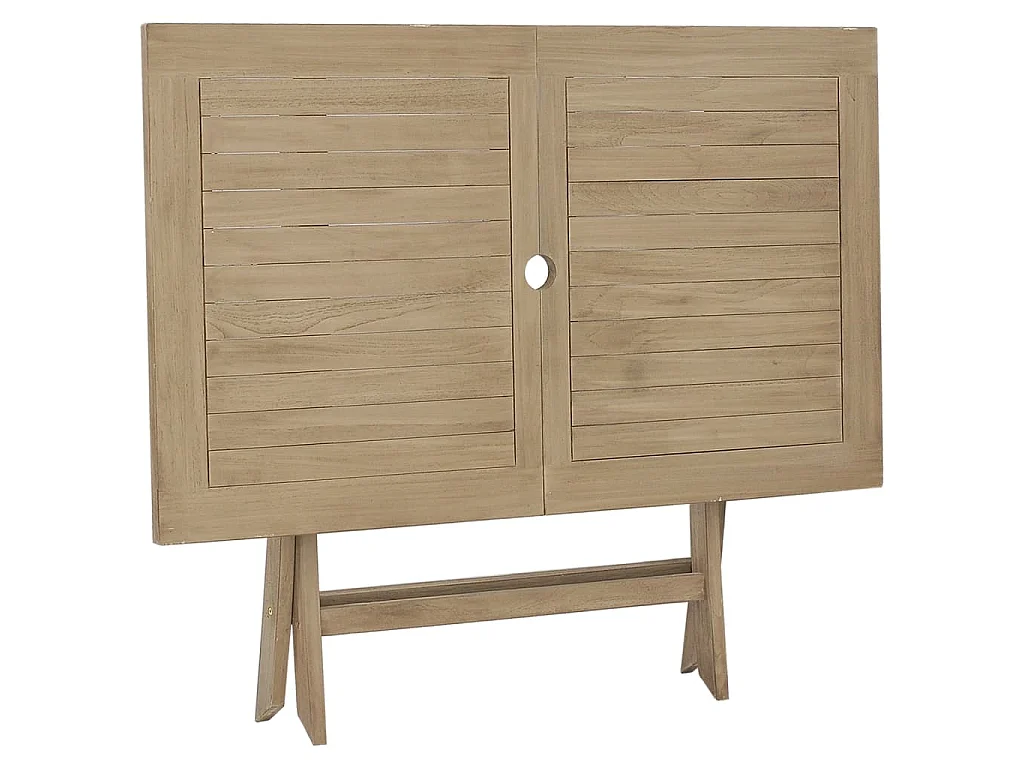Table de jardin pliante gris 120x70x75 cm bois de teck solide