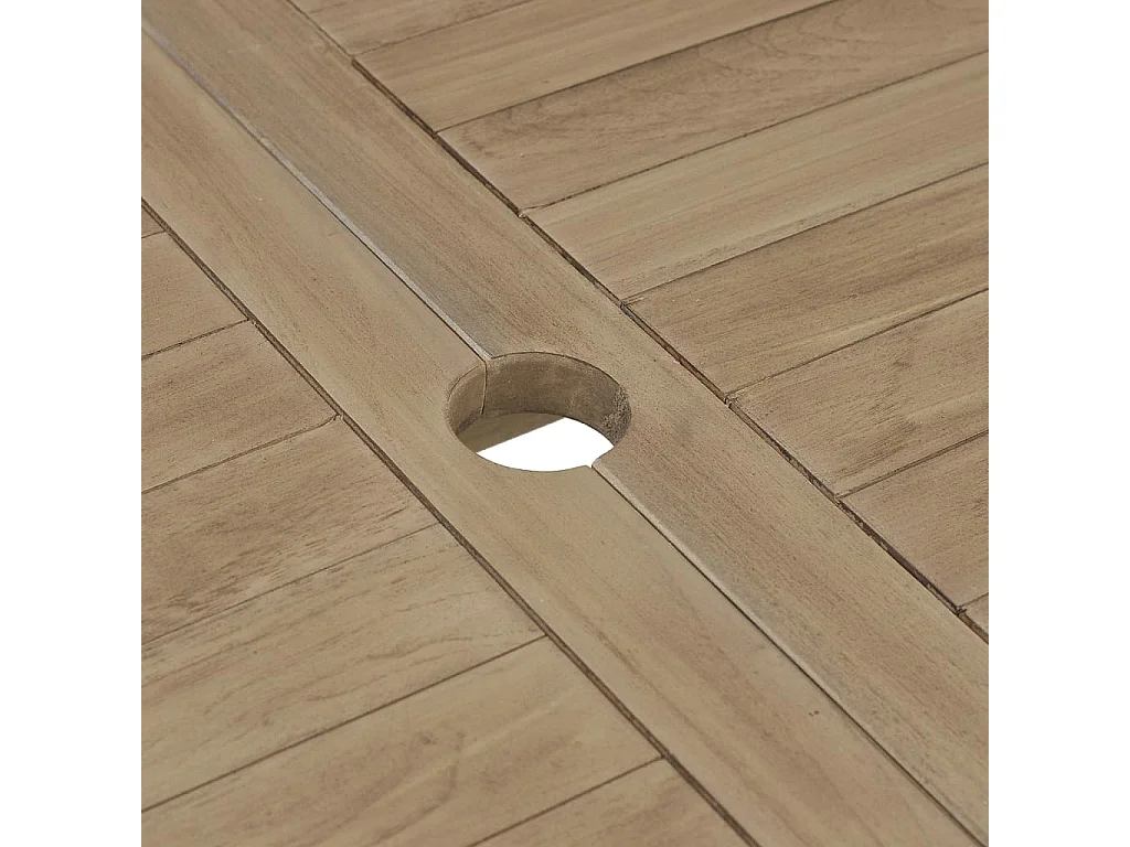 Table de jardin pliante gris 120x70x75 cm bois de teck solide