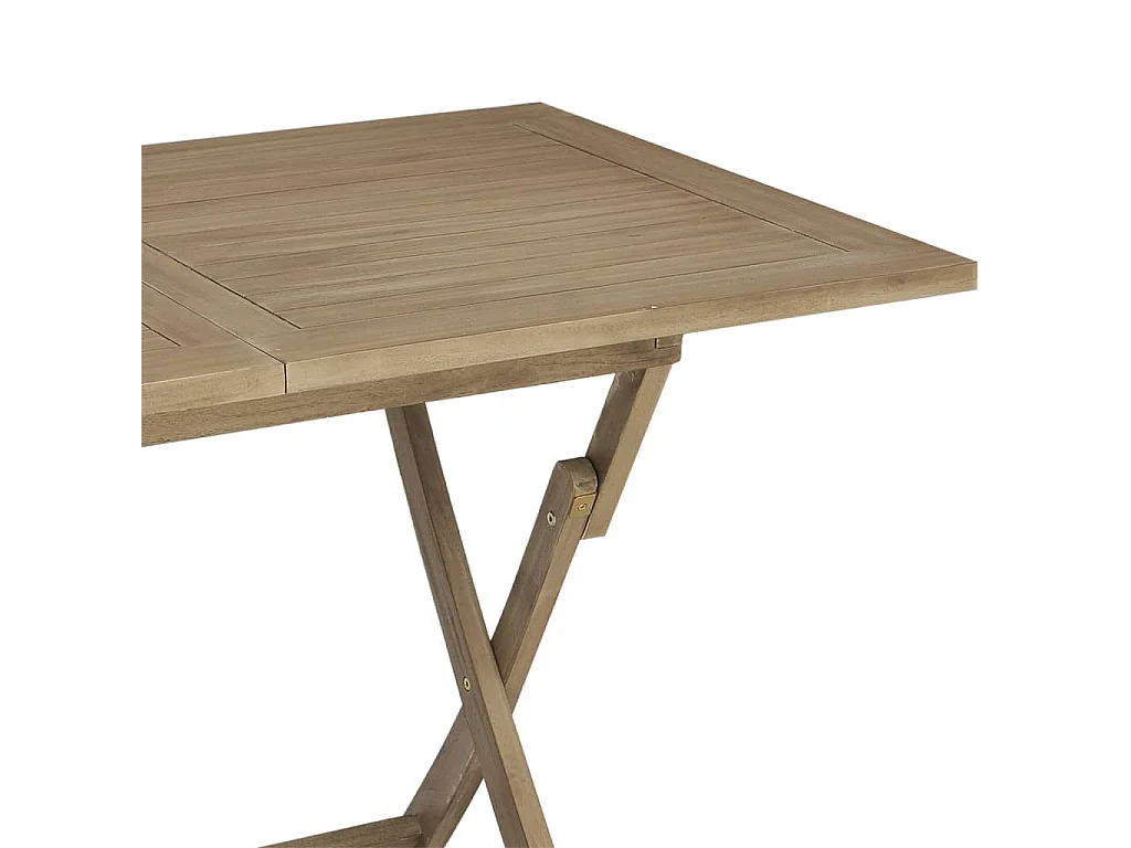 Table de jardin pliante gris 120x70x75 cm bois de teck solide