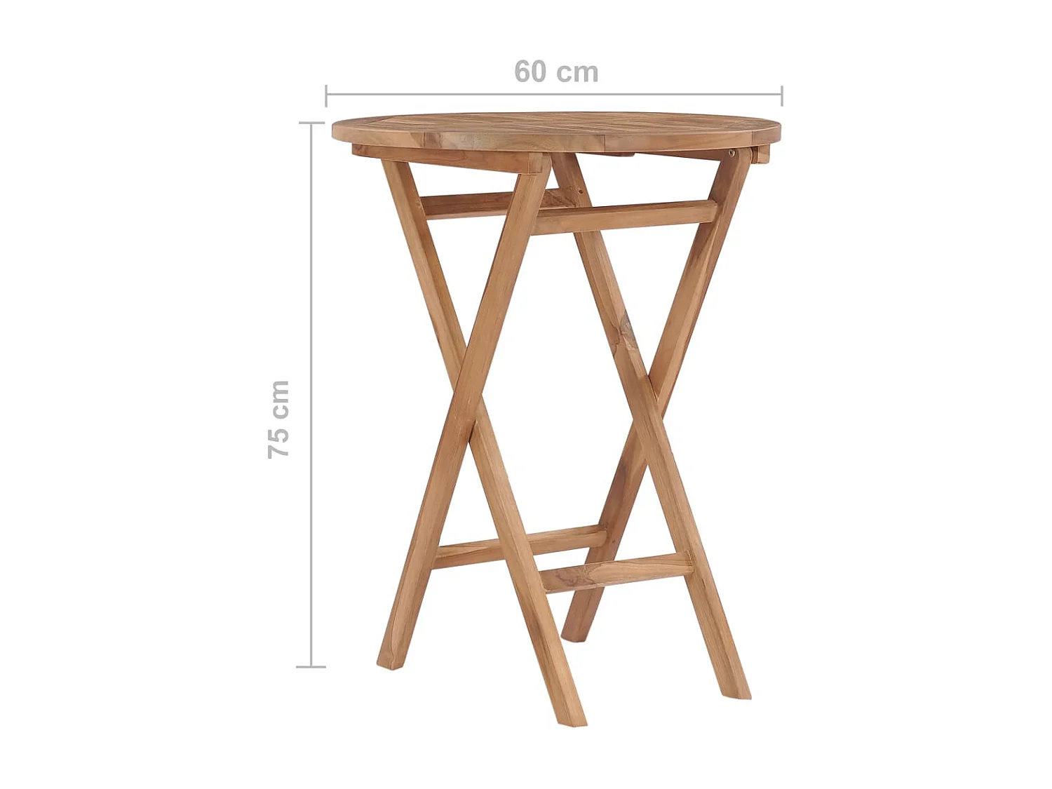 Table pliable de jardin 60 cm Bois de teck solide