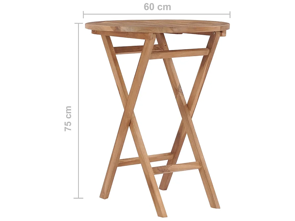 Table pliable de jardin 60 cm Bois de teck solide