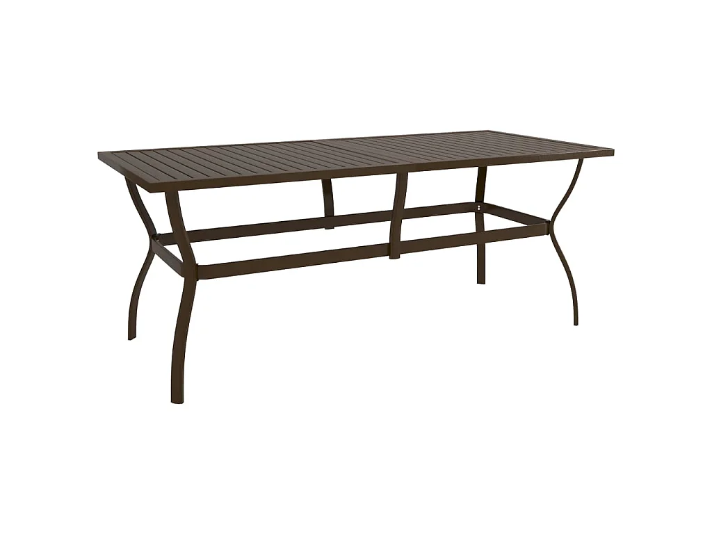 Tavolo da Giardino Marrone 190x80x72 cm in Acciaio