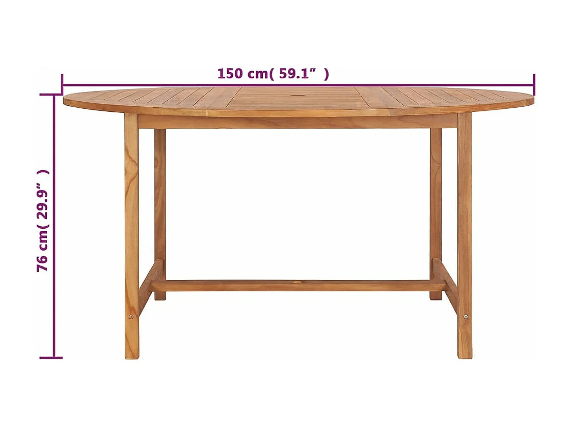 Tuintafel 150x76 cm massief teakhout