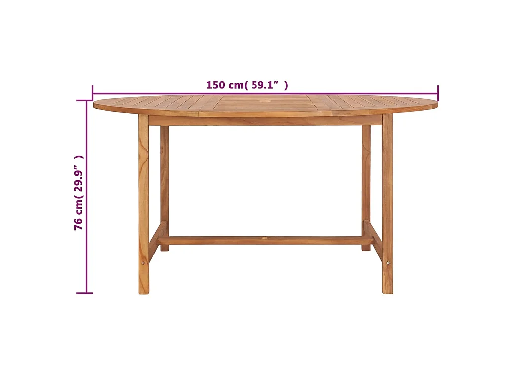 Table de jardin 150x76 cm Bois de teck solide