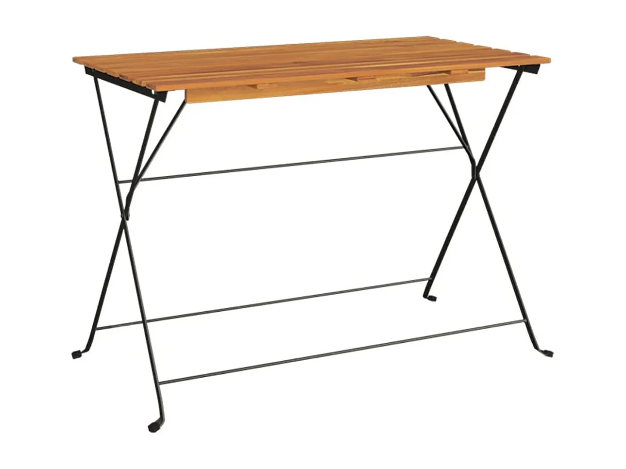 Mesa de bistrô dobrável 100x54x71 cm acácia maciça e aço