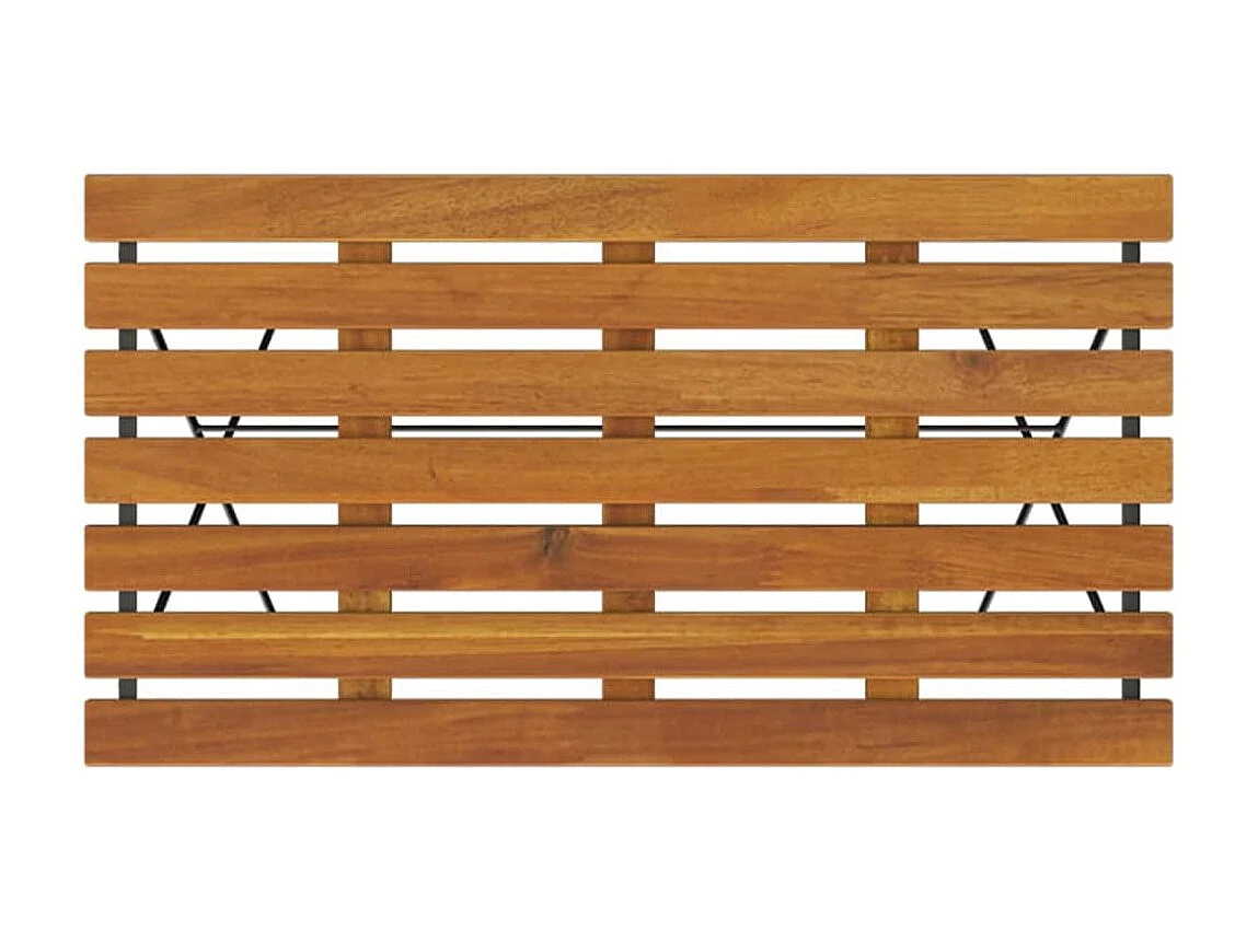 Table de bistro pliante 100x54x71cm Bois acacia solide et acier
