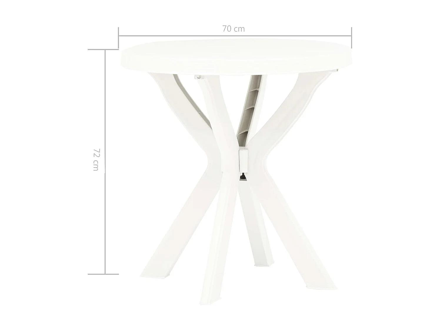 Mesa de bistrô Ø70 cm plástico branco