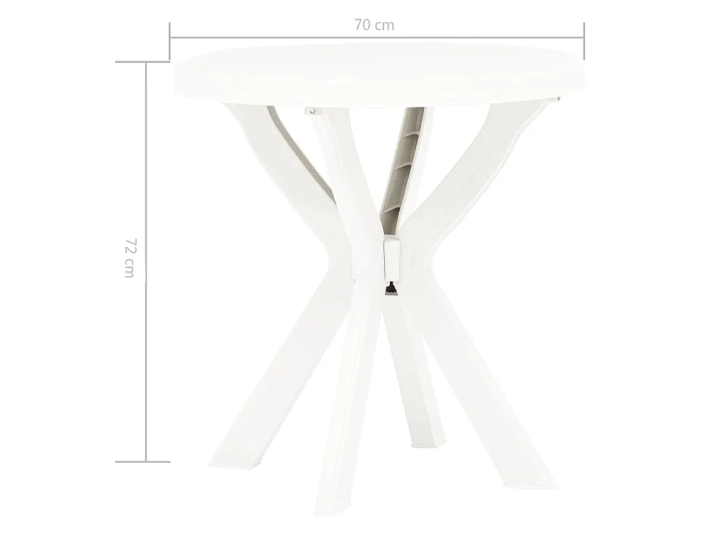 Table de bistro Blanc Ø70 cm Plastique