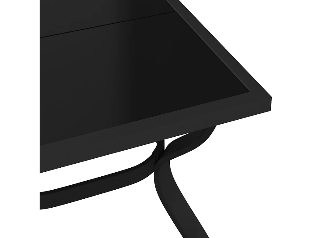 Table de jardin Noir 180x80x70 cm Acier et verre