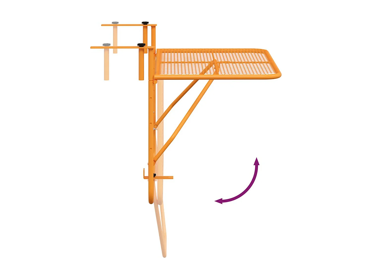 Table de balcon Jaune 60x40 cm Acier