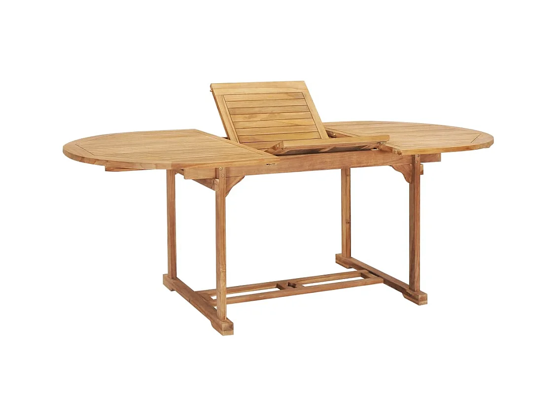 Table de jardin extensible 150-200x100x75 cm Teck solide