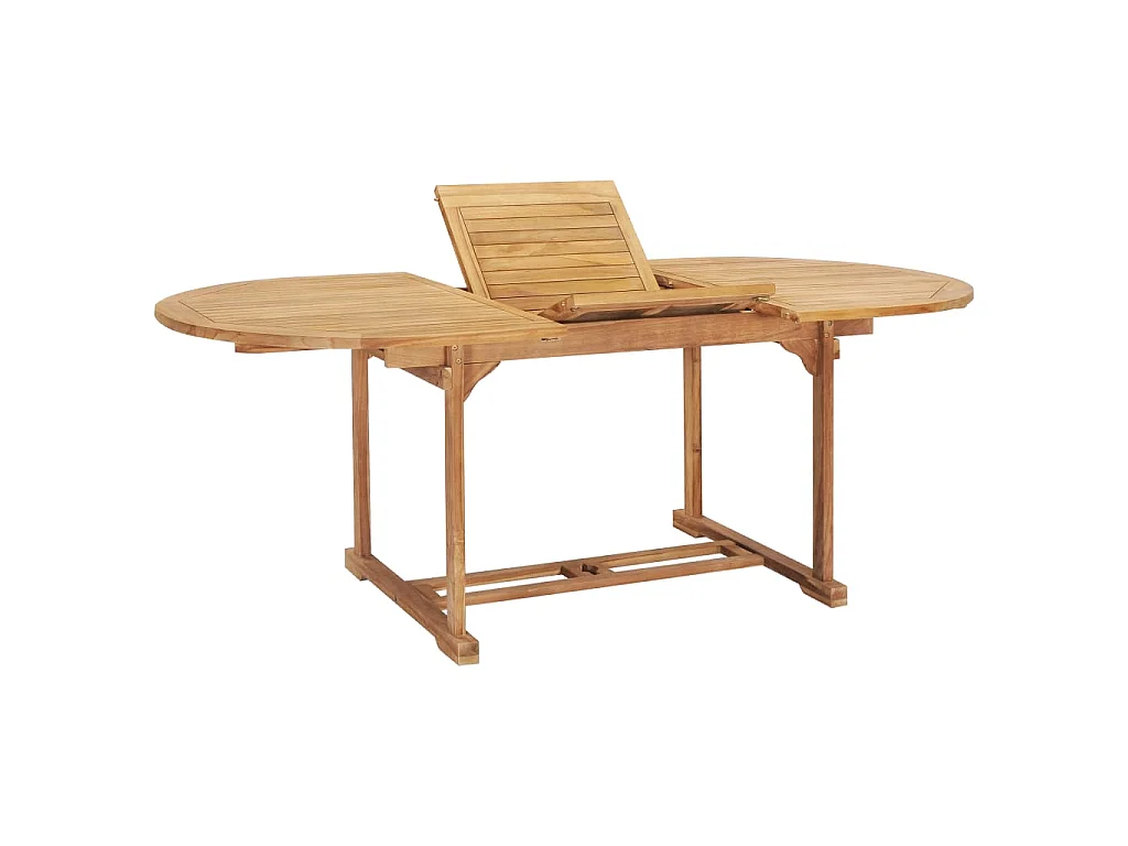 Table de jardin extensible 150-200x100x75 cm Teck solide