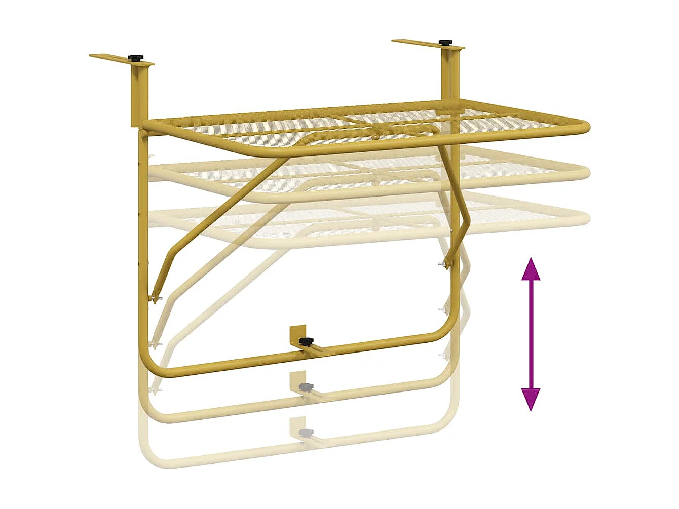 Mesa para varanda 60x40 cm aço dourado