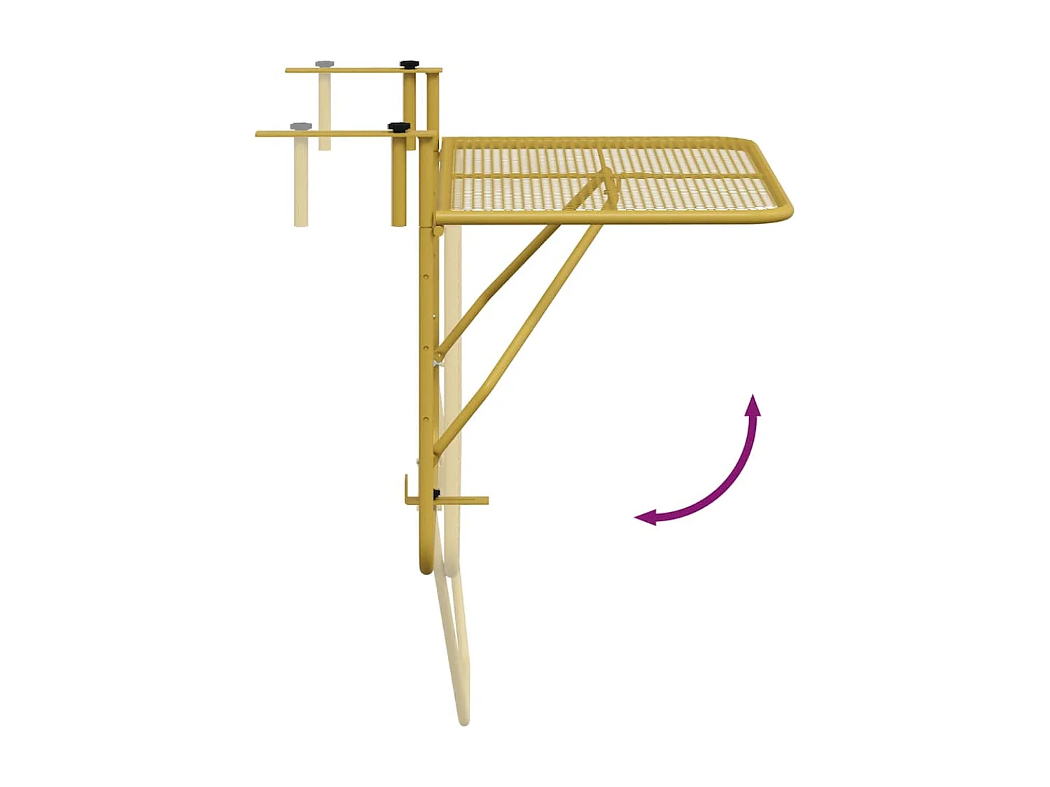 Table de balcon Doré 60x40 cm Acier