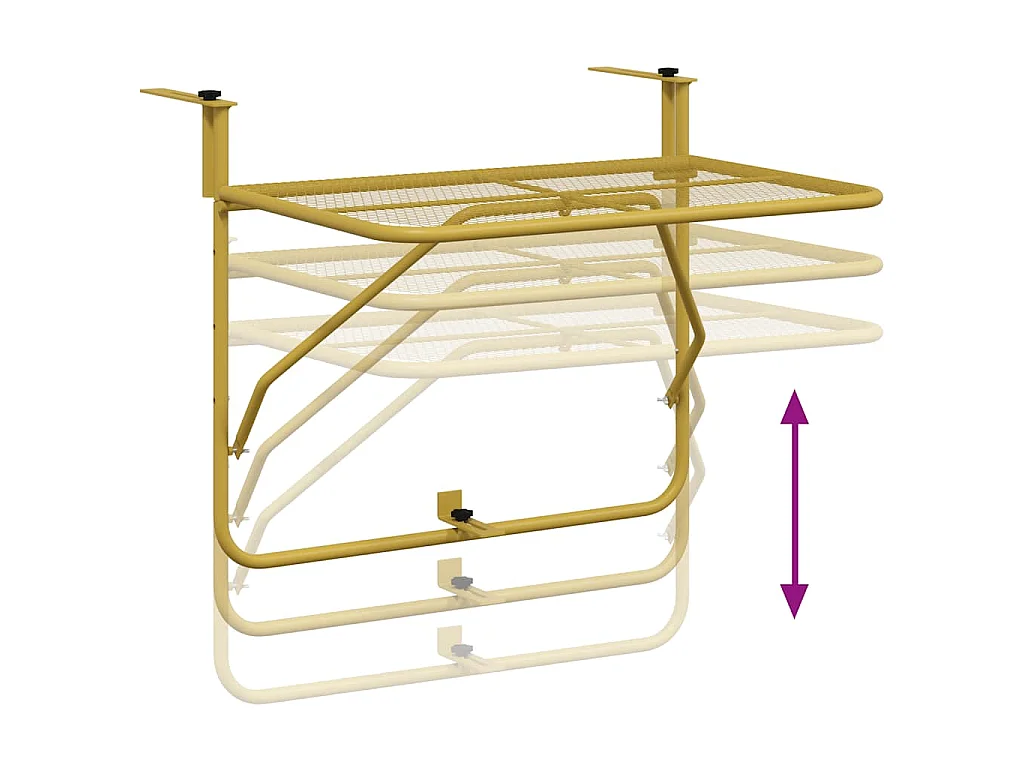 Balkontafel 60x40 cm staal goudkleurig