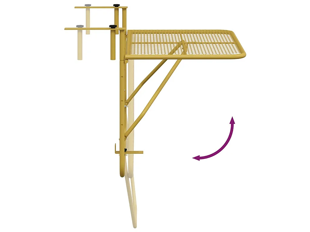 Balkontafel 60x40 cm staal goudkleurig
