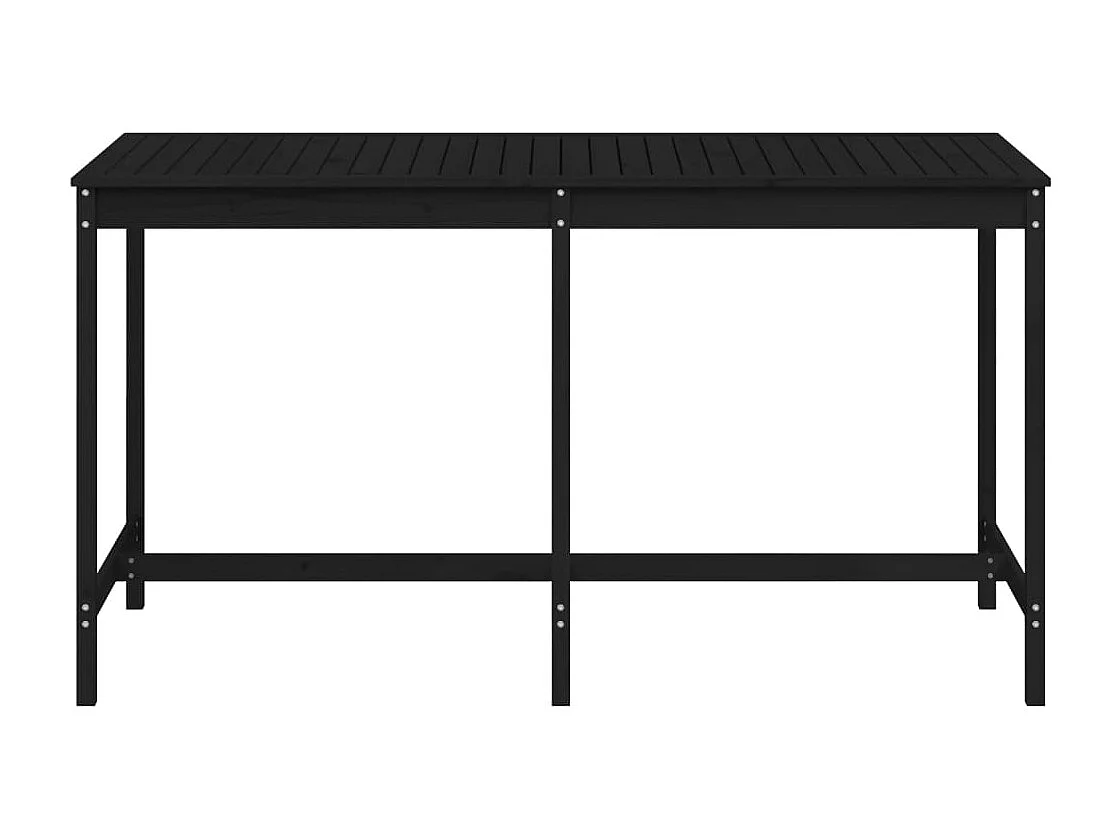 Mesa de jardín madera maciza de pino negra 203,5x90x110 cm
