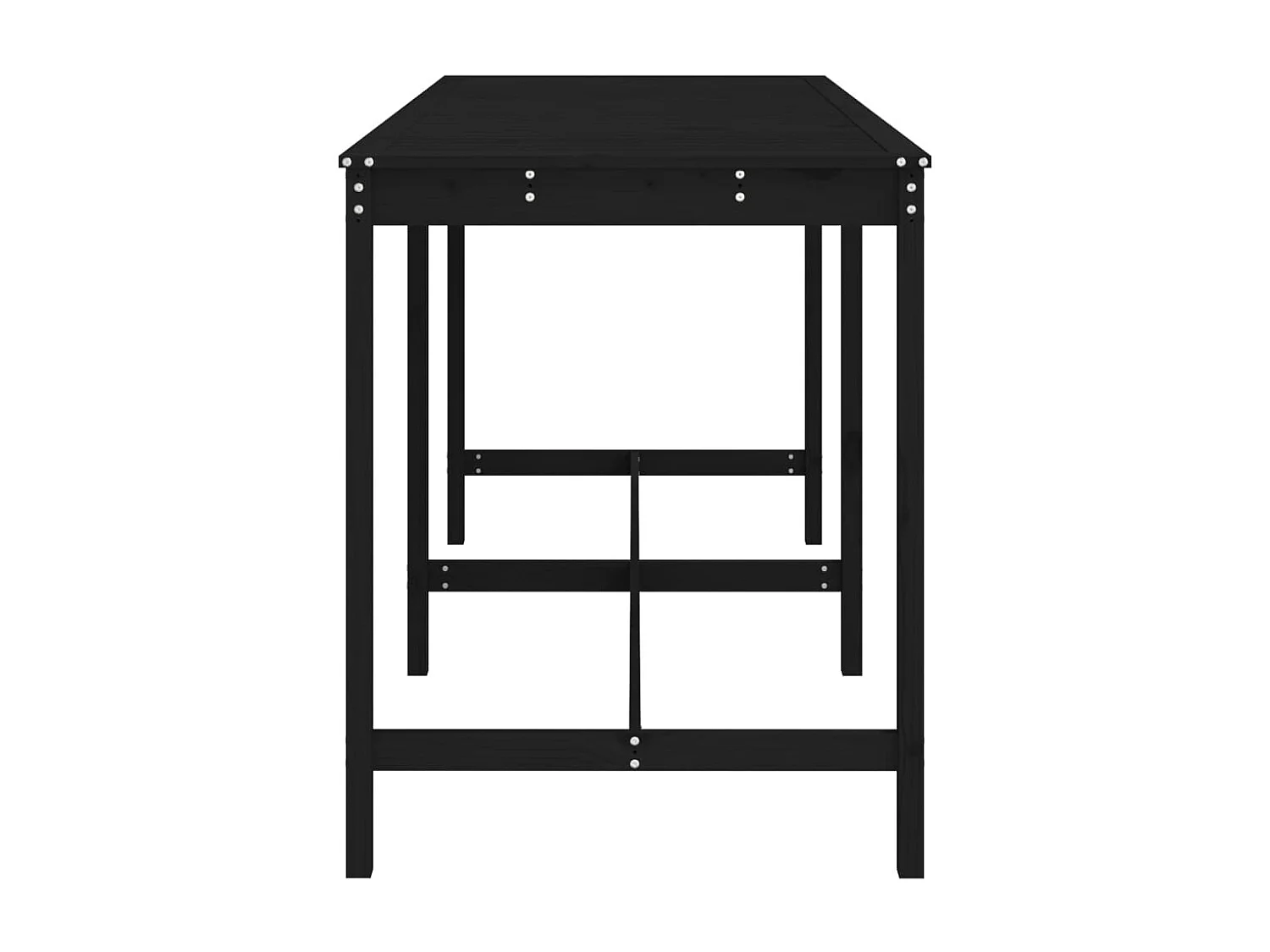 Mesa de jardín madera maciza de pino negra 203,5x90x110 cm