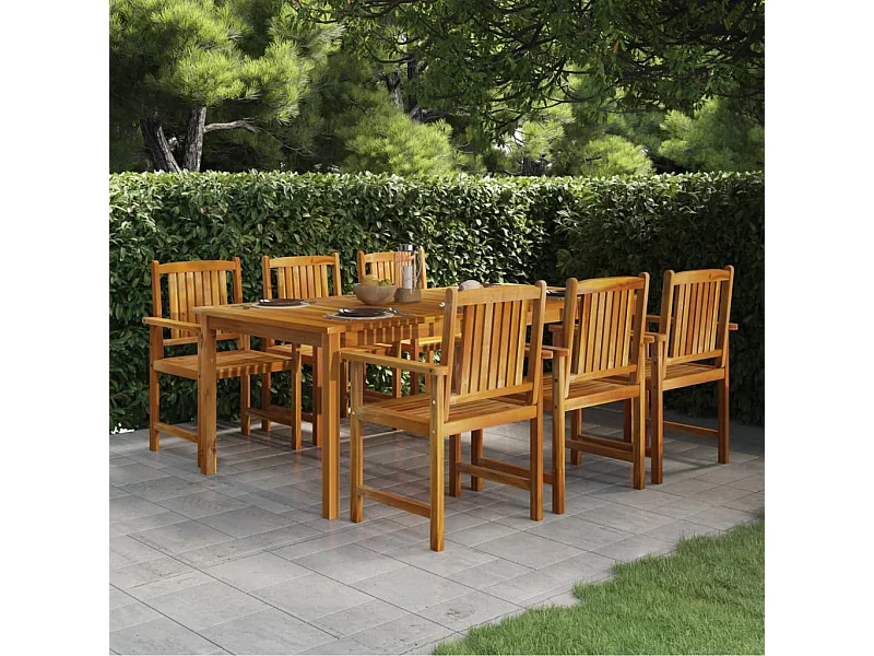 Mesa de jardín de madera maciza de acacia 200x100x74 cm