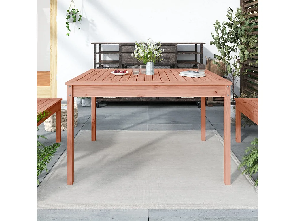 Tavolo da Giardino 121x82,5x76 cm in Legno Massello di Douglas