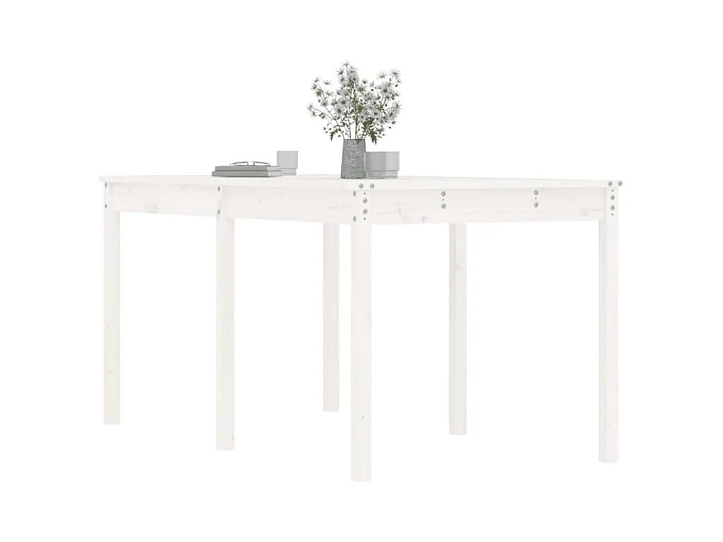 Table de jardin blanc 159,5x82,5x76 cm bois massif de pin