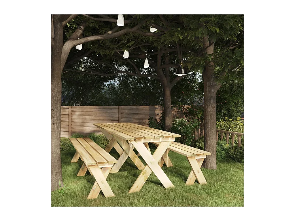 Table de jardin 220x73x70 cm Bois de pin imprégné
