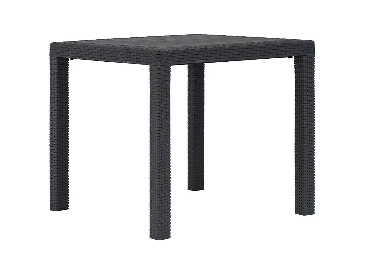 Table de jardin Marron 79x79x72 cm Plastique Aspect de rotin