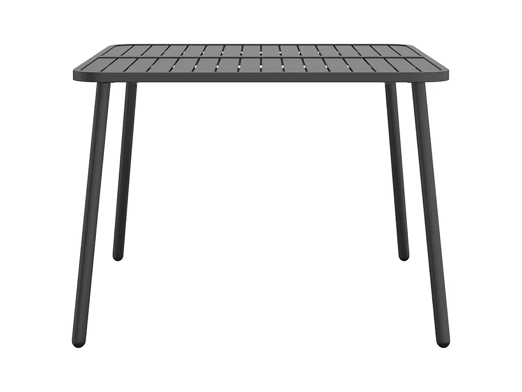 Mesa de jardín de acero gris antracita 100x100x71 cm