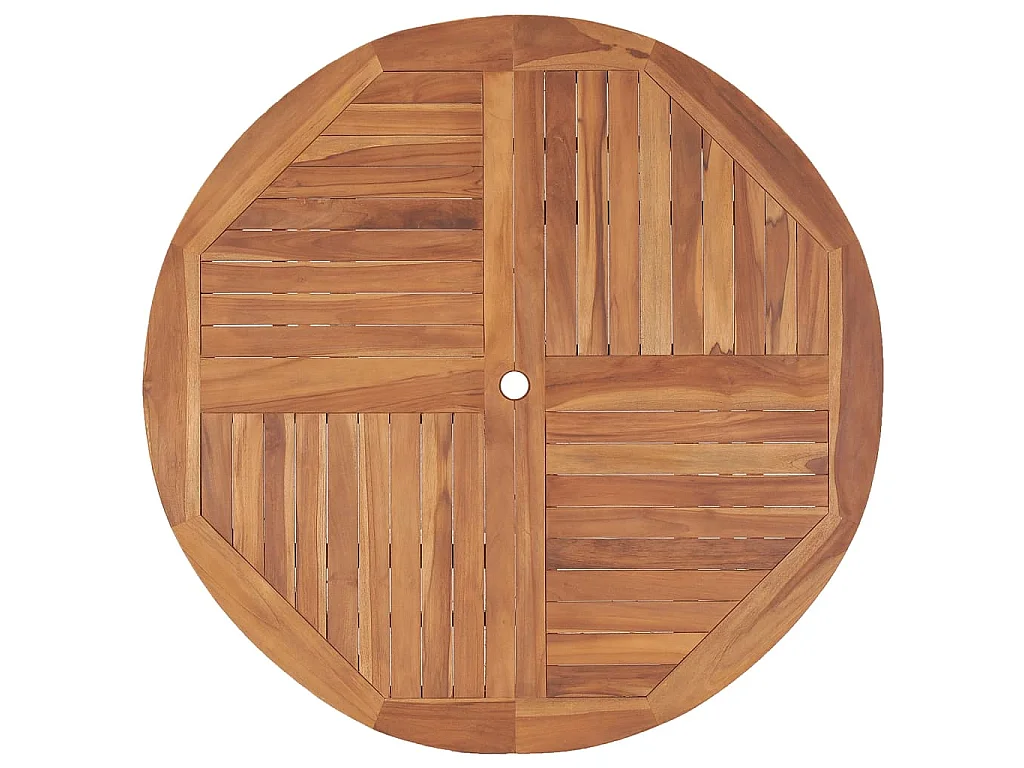 Garten-Esstisch Ø110x75 cm Massivholz Teak