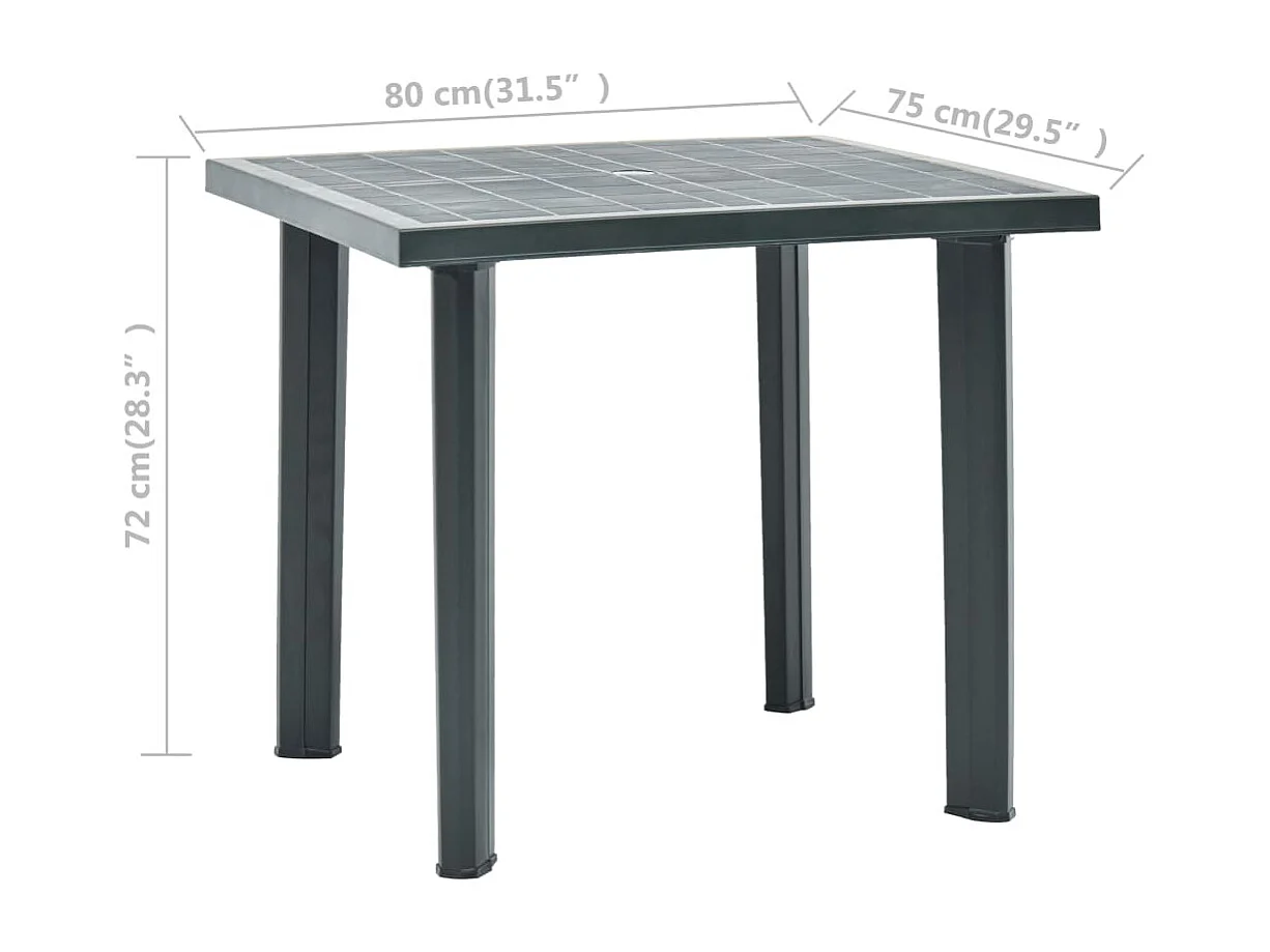 Tuintafel 80x75x72 cm kunststof groen