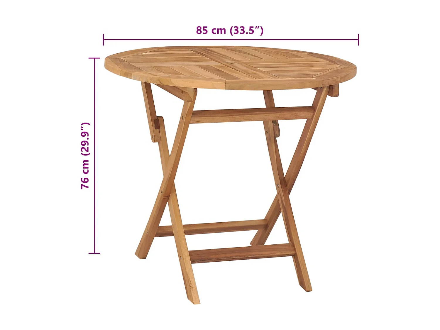 Tuintafel inklapbaar 85x76 cm massief teakhout