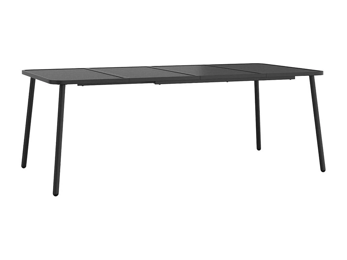 Table de jardin anthracite 200x100x71 cm acier