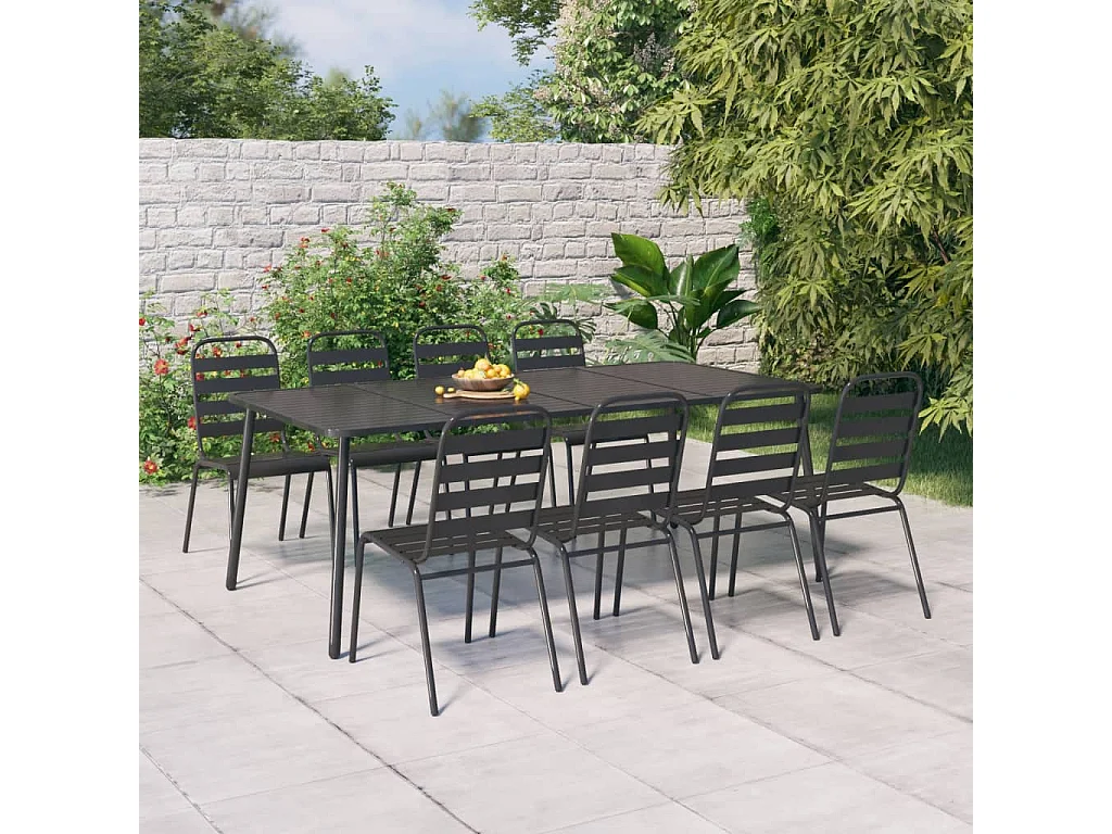 Table de jardin anthracite 200x100x71 cm acier