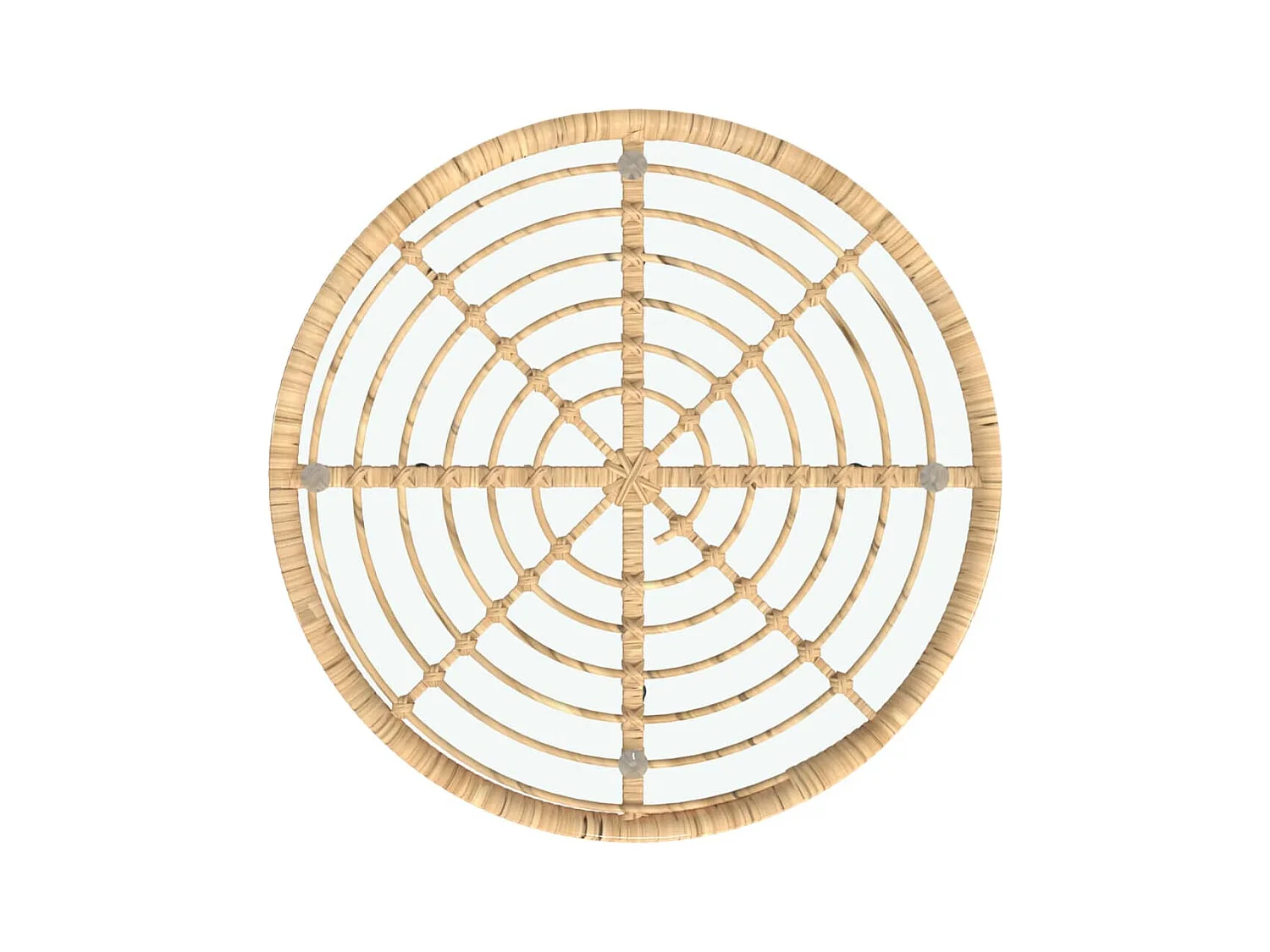 Eettafel Ø80 cm gehard glas en staal