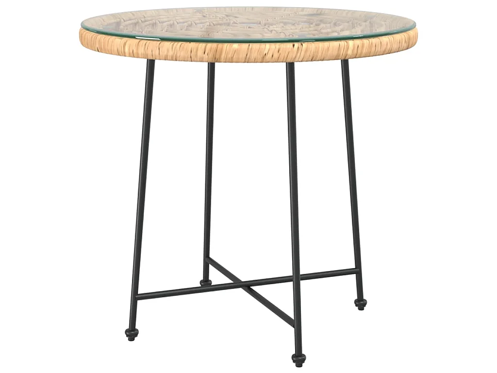 Esstisch Ø80 cm Hartglas und Stahl