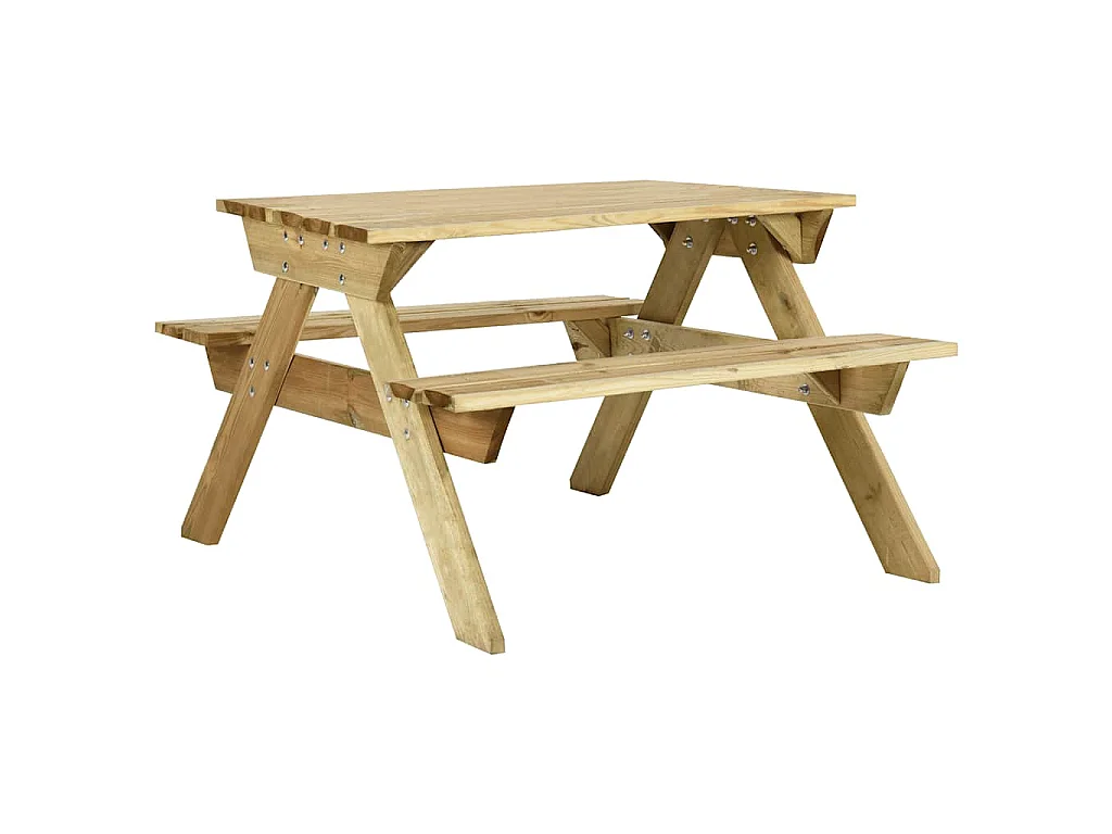 Picknicktafel met banken 110x123x73 cm geïmpregneerd grenenhout