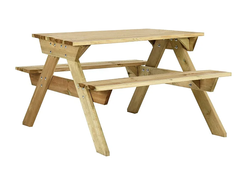 Table de pique-nique et bancs 110x123x73cm Bois de pin imprégné