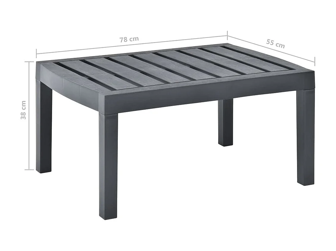 Gartentisch Anthrazit 78x55x38 cm Kunststoff
