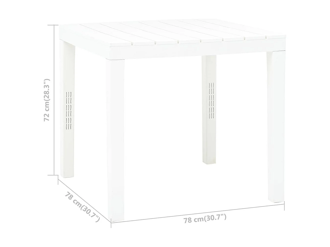 Table de jardin Blanc 78x78x72 cm Plastique