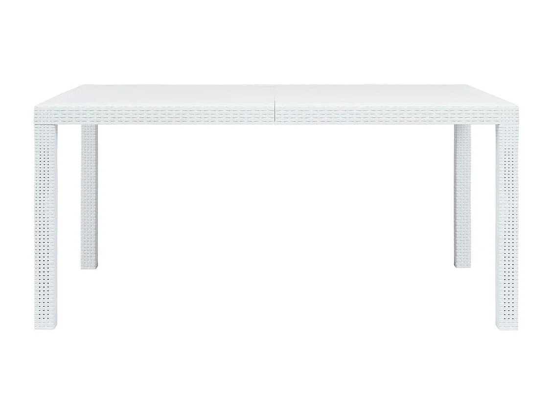 Tuintafel 150x90x72 cm rattan-look kunststof wit