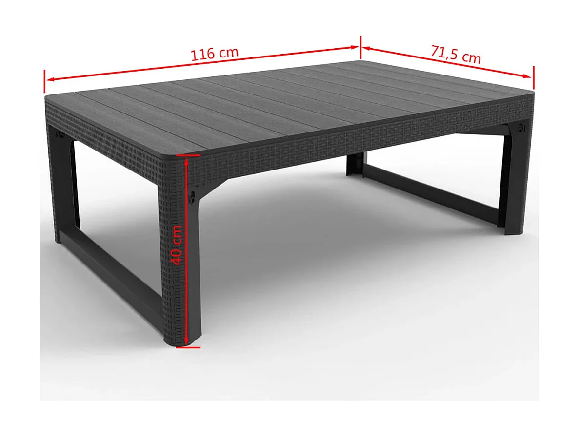 Table de jardin Lyon Graphite 232300