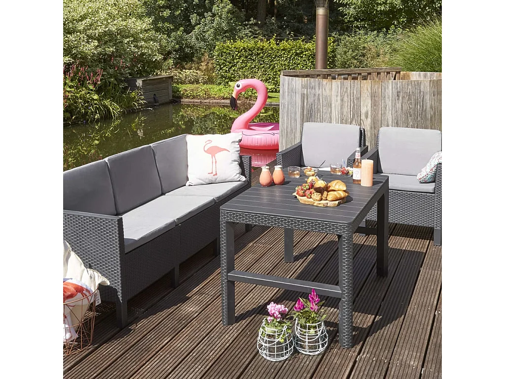 Table de jardin Lyon Graphite 232300
